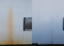 Rust / Iron Stains from Rusted Roof and Leaking Gutters